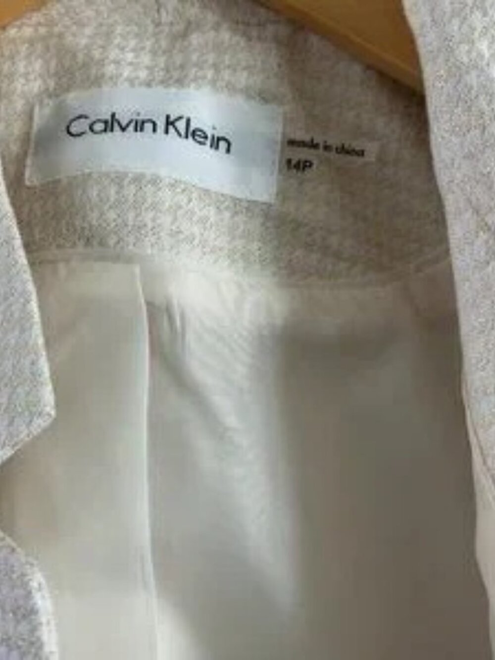 NWT Cream Calvin Klein 14P Blazer - Picture 5 of 5
